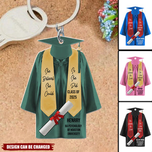 She Believed She Could - Personalized Acrylic Keychain, Funny Graduation Gift, 2025 Senior Gift