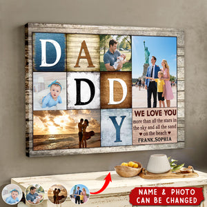 Custom Father's Day Gifts - Personalized Canvas Prints - Daddy We Love You More Than All The Stars In The Sky