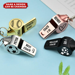 Personalized Whistle Gift For Coach , Custom Whistle Engraved Soccer Basketball Baseball Volleyball Teacher Appreciation