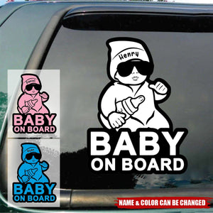 Baby On Board - Personalized Car Magnet Decal, Gift For New Mom/New Dad