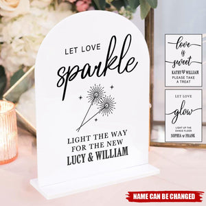 Acrylic Wedding Sign - Wedding Signs for Ceremony, Let Love Sparkle Sign for Wedding