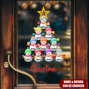 Snowman Kids Christmas Tree - Personalized Custom Decal