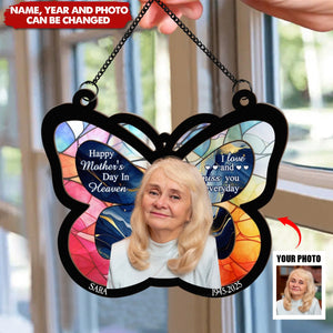 Happy Mother's Day In Heaven - Personalized Window Hanging Suncatcher Photo Ornament
