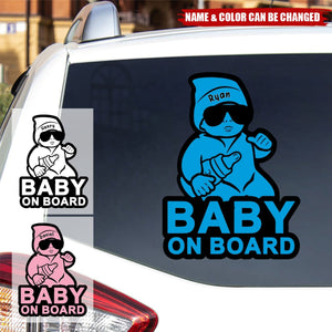 Baby On Board - Personalized Car Magnet Decal, Gift For New Mom/New Dad