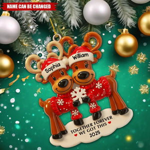 Together Forever We Got This, Reindeer Ornament, Gift For Couples And Family