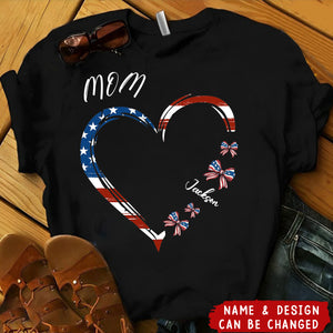 My Heart Belongs To These Little Patriots - Family Personalized Custom Unisex T-shirt - 4th Of July, Gift For Mom, Grandma