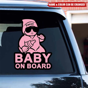Baby On Board - Personalized Car Magnet Decal, Gift For New Mom/New Dad
