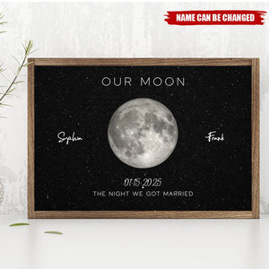 Moon Couple Gift Moon Phase Personalized Poster, Heartfelt 2025 Anniversary Gift, Wedding Gift For Couple