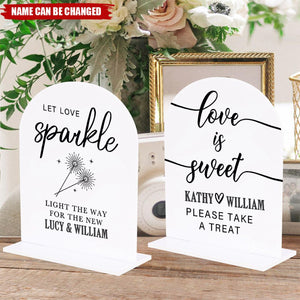 Acrylic Wedding Sign - Wedding Signs for Ceremony, Let Love Sparkle Sign for Wedding