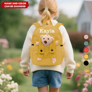 Little Bear Backpack with Embroidery Name - Personalized Backpack, Gift For Girls & Boys