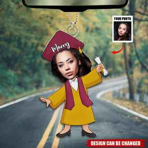 Custom Photo From Late Nights To Bright Futures - Family Personalized Custom Shaped Acrylic Ornament - Graduation Gift For Siblings