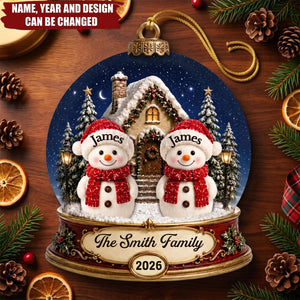 Custom Snowman Acrylic Ornament - Personalized Christmas Birthday Gifts For Mom, Dad, Brother, Sister