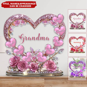 Grandma's Mom's Sweethearts - Personalized Grandma Custom Shaped Acrylic Plaque
