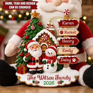 Family Signpost Christmas Custom Name - Personalized 1-Layer Acrylic Ornament