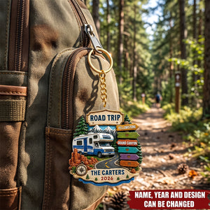 Trending Road Trip Travel Adventure - Personalized Acrylic Ornament - Vacation Gifts For Couple, Family