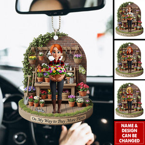 Flower Garden Girl Car Ornament Personalized Gifts For Gardeners