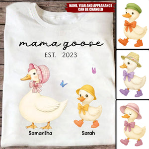Grandma Goose Mama Goose And Kids - Personalized Shirt, Mother's Day Gift