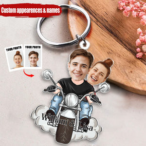 Biker Gift For Husband, Wife, Boyfriend, Girlfriend - Personalized Keychain