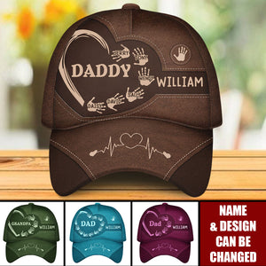 Dad Grandpa Kids Handprints - Personalized Classic Cap