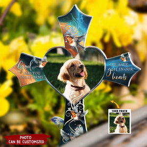 We Have You In Our Hearts - Personalized Photo Garden Stake