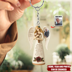 Angels Are Always Near To Those Who Are Grieving - Personalized Memorial Acrylic Keychain