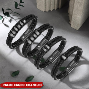 Custom leather bracelet - Bracelet with names, Gift for Husband - Father's day gift - Personalized gift for Him