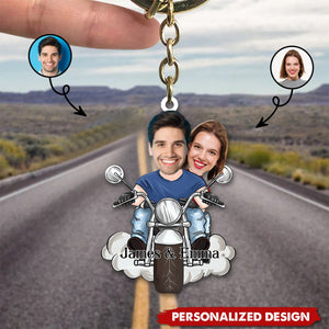 Biker Gift For Husband, Wife, Boyfriend, Girlfriend - Personalized Keychain