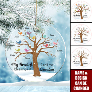 My Greatest Blessings Call Me Grandma, Personalized Mica Ornament