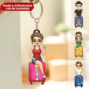 Just A Girl Who Loves Traveling - Gift For Travel Lovers - Personalized Keychain