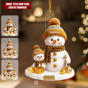 Grandma's Little Snowman  - Personalized Acrylic Flat Ornament