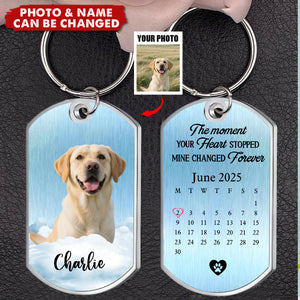Custom Photo Your Paw Prints Are Etched In My Soul - Memorial Personalized Custom Keychain - Sympathy Gift For Pet Owners