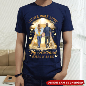 His Wings Guide My Steps - Memorial Personalized Custom Unisex T-shirt- Sympathy Gift For Family Members