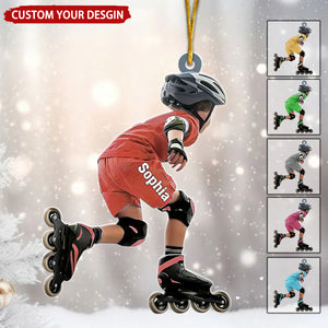Roller Skating Kid Personalized Christmas Ornament