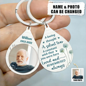 Personalized Memorial Tribute Gift A Silent Tear Wood Keychain