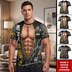 No Pain No Gain - Personalized Fitness All Over Shirt