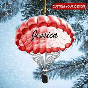 Parachute Personalized Christmas Ornament, Gift For Extreme Sports Lover
