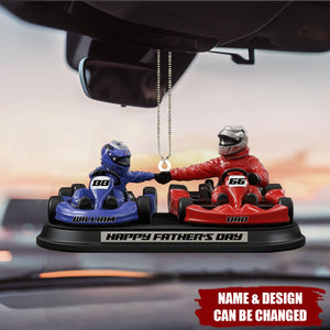 Kart Racing Loving Dad & Kid - Personalized Father Custom Shaped Ornament