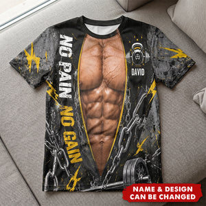 No Pain No Gain - Personalized Fitness All Over Shirt