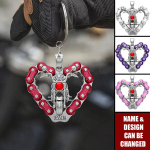 Biker Girl Keychain Personalized Gifts for Bikers