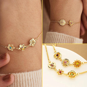 Birth Flower With Birthstone Family Personalized Bracelet