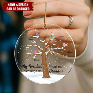 My Greatest Blessings Call Me Grandma, Personalized Mica Ornament