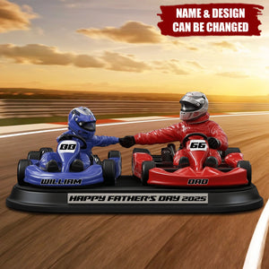 Kart Racing Loving Dad & Kid - Personalized Father Custom Shaped Acrylic Plaque