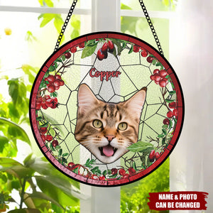 Custom Pet Portrait Stained Glass Suncatcher-Personalized Pet Portrait