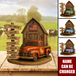 Farm Barn Family Acrylic Plaque - Personalized Gifts For Family