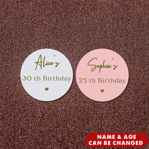 Personalised Birthday Stickers, Birthday party labels, any name, any age, treat bag seal stickers