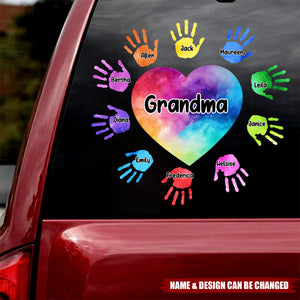 Grandma Colorful Hands - Personalized Decal, Gift For Family, Grandma/ Mommy Gift