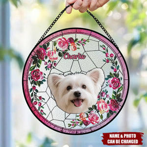Custom Pet Portrait Stained Glass Suncatcher-Personalized Pet Portrait