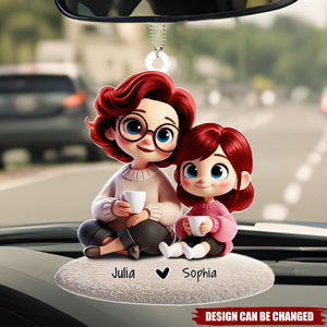 Happy Grandma & Grandkid Sitting Personalized Acrylic Ornament, Perfect 2025 Mother's Day Gift For Mom, Grandma