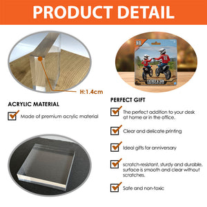 Dirt Bike Dad And Kid - Personalized Custom Shaped Acrylic Plaque, Gift For Dad