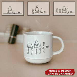 Me My Fur Babies - Personalized Pottery Mug, Gift for Pet Lovers